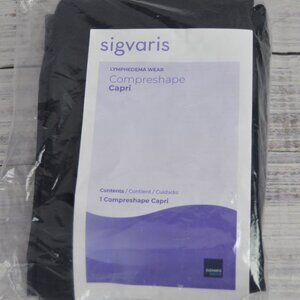 Sigvaris Lymphedema Compreshape Capri Pants 10-15 mmHg Black XL 2304-CPM NEW